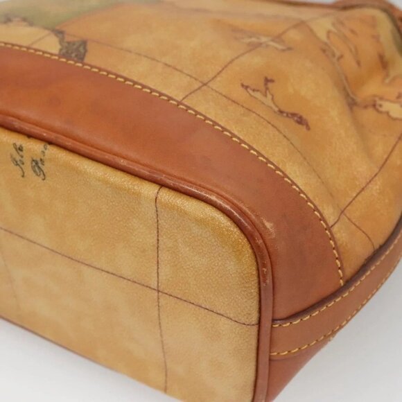 PRIMA CLASSE Shoulder Bag Leather PVC Beige Gold Auth am8596 - Picture 5 of 16